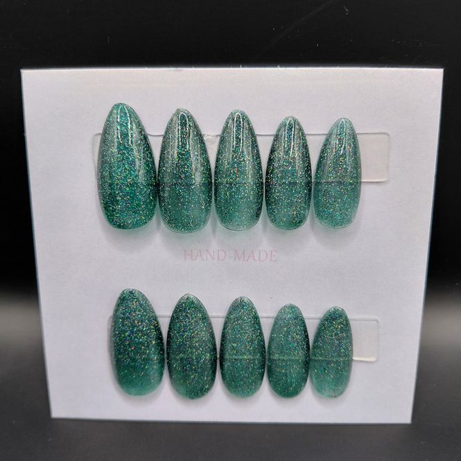 Hovedbilde Green Glitter Nails